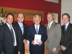 Senator Glenn Sterle, AHA CEO Bradley Woods, The Hon Bob Hawke former Prime Minister of Australia, David Strom AHA Treasurer and Paul Brockschlager AHA Dep CEO.