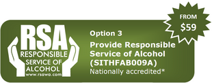 Provide Responsible Service of Alcohol (SITHFAB009A) - Student Discount $59