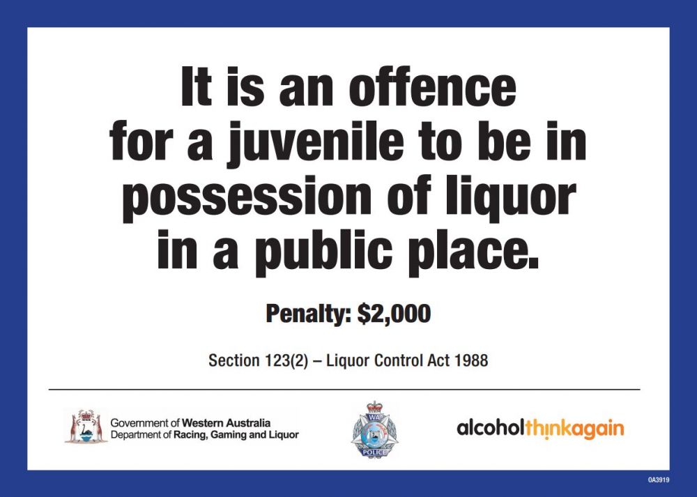 It is an offence for a juvenile to be in possession of liquor in a public place